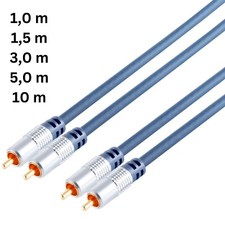 High End Stereo Audio Chinch Kabel RCA Cinchkabel vergoldet in 1m 1,5m 3m 5m 10m
