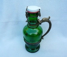SELTEN: alter großer BIERSIPHON 1 Ltr "SCHULTHEISS" Pressglas grün 1940?/ukX62
