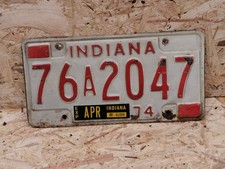 NUMMERNSCHILD USA INDIANA 1974