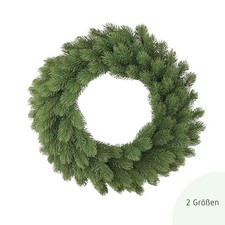 Tannenkranz grün, Türkranz Weihnachten, künstlicher Adventskranz wie echt