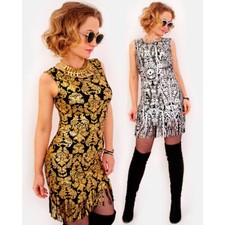 Paris Kleid Abendkleid Bodycon Stretchkleid S/M  Barockmuster Farbauswahl