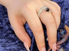  Damenring aus versilbertem Kupferdraht mit Onyx. Handarbeit! Beste Geschenk! 