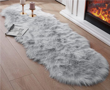 Faux Lammfell 60x180cm Schaffell Teppich Kunstfell Teppich Longhair Fell Optik