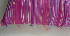 taj Wood & Scherer Dekokissen THREADS unbenutzt Wolle pink bunt Fransen 40 x 40