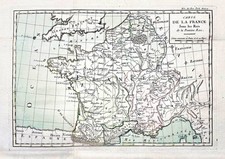 France Frankreich carte map Karte engraving Kupferstich gravure 1780