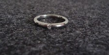Zierlicher schmaler Ring Vorsteckring 925 er Sterlingsilber mit Diamant Gr. 50