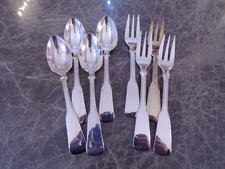 Villeroy & Boch MONTCLAIR Kuchengabeln + Kaffeelöffel 4 Personen Silber 120er