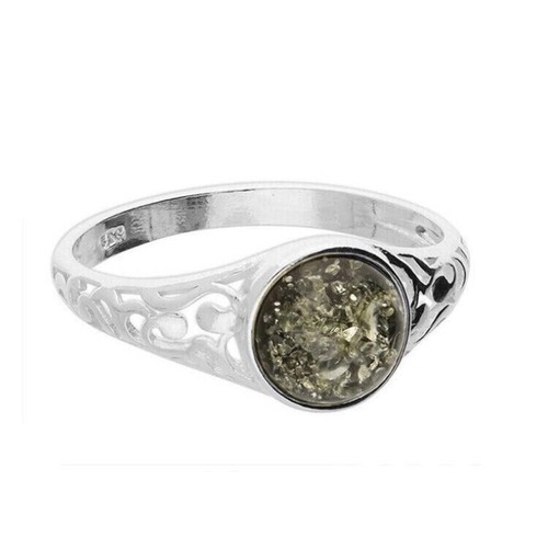 Grüner bernstein ring - bernstein, mit