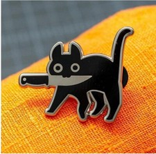 schwarze Punk Katze Pin Messer