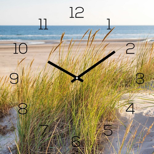 Wanduhr glas 30x30cm strand - 30x30cm,
