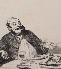 Honore Daumier Humoristische Darstellung franz. Karikatur Lithografie um 1875
