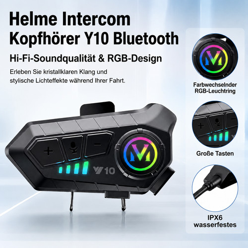 Y10 motorrad helm headset - y10,