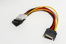 15 Pin S-ATA (SATA) male zu 4 Pin Molex IDE und 15 Pin S-ATA female Stromadapter