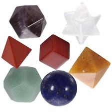 7 Chakra Healing Kristall Platonische Körper Heilige Geometrie Set mit Merkaba