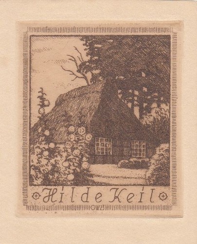 Exlibris hilde keil - keil, bookplate