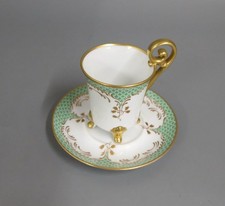 Mokkatasse mit UT Espresso Tasse Alt Tirschenreuth 1838 Bavaria Grüne Gold