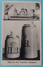 Herzoglich Bayerisches Brauhaus Tegernsee Postkarte Gruß aus dem Bräustübel 1936