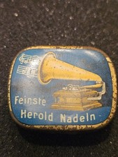 Grammophon NADELDOSE FEINSTE HEROLD NADELN gramophone needle tin, ca. 80 Nadeln