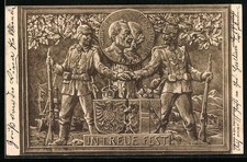 Ansichtskarte Kaiser Franz Josef I. von Österreich auf einer Münze 1916 