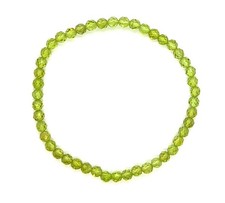 Peridot Kugelarmband Facettiert ca. 18 cm / 4 mm im hübschen Organza Beutel