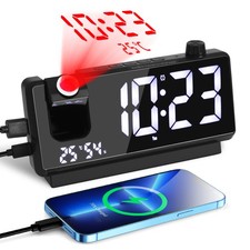 Digital Projektionsuhr Projektionswecker Wecker mit Temperatur Luftfeuchtigkeit