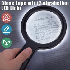 12 LED Handlupe mit Licht 10X