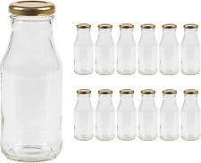 leere Glasflaschen Saft 263ml Schraubverschluss Gold Milchflaschen Saftflaschen