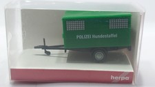 ?Herpa 048453 Anhänger Polizei Hundestaffel grün   ?1/87✨(25/55)