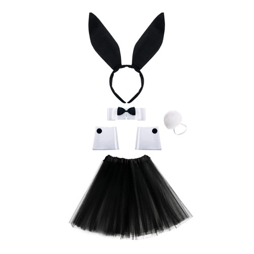 Hasenkostüm set damen schwarz - set,