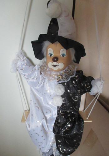 Clown harlekin puppe - clown, auf