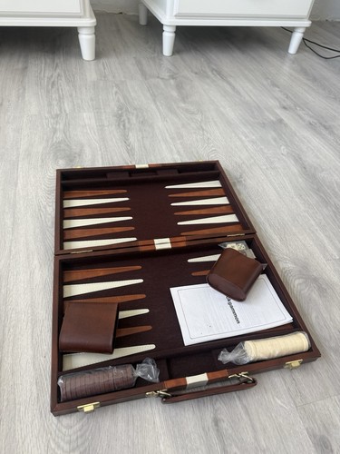 Backgammon lederkoffer - backgammon, im