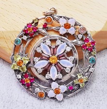 Thomas Sabo PE917-342-7 Anhänger Amulett Blumen farbige Steine silber