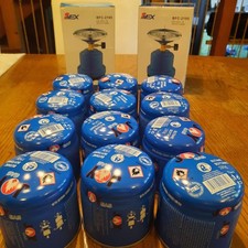 2 Gaskocher IMEX, Gas, 12 Gaskartuschen, 190 g, Butan, alles neu und ungebraucht