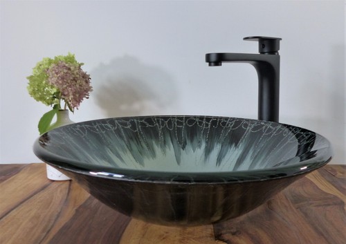 Aufsatz glas waschbecken blau - waschbecken,