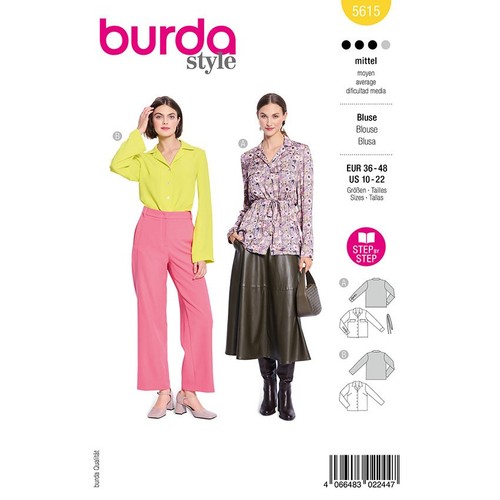 Blusen burda 5615 - blusen,,