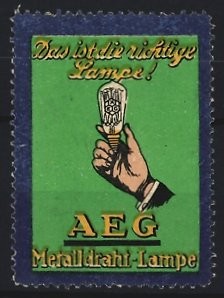 Reklamemarke aeg glühbirnen - aeg,,