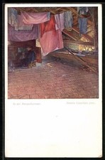 Künstler-AK Brüder Kohn B.K.W.I Nr. 1487: Junges Kind sitzt in der Rumpelkammer 