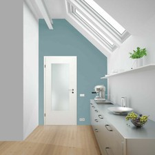 Verglasung Glaseinsatz für Holztür 135-1-S-LA Satinato "Full Screen" blickdicht"