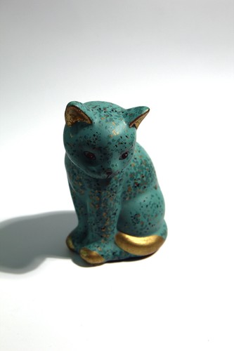 Keramik figur sitzende katze - sitzende,