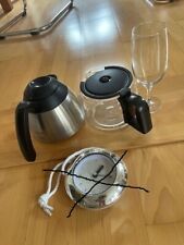 5 tlg. Set Aluminium Edelstahl Warmhalte Kanne Glaskanne Glas Metall Tee neu w.