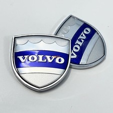 Fit Für Volvo Aufkleber Seitenfenster Embleme Silber Metall Badge 2 Stück 39mm