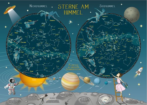 Sterne himmel sternenkarte - sterne, am