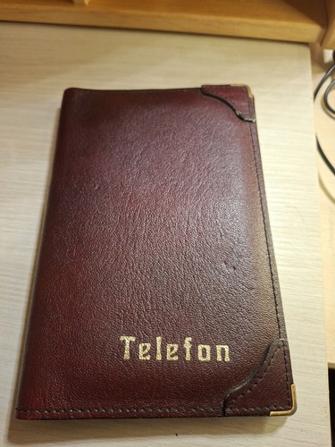 Telefonbuch leder braun - leder,