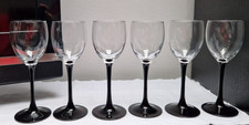 6 Stück Luminarc Domino Weingläser Cocktail Glas France schwarzer Fuß Stiel
