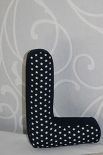 Deko- Kissen Buchstabe " L " Baumwolle Handarbeit Neu
