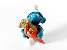 Schlumpf mit rot goldener Schultüte  Smurf Puffi Pitufo Schtroumpf