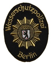 Aufnäher Wasserschutzpolizei Berlin Ärmelabzeichen Stoffabzeichen Patch Gold Alt