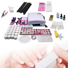 2 Pack Starterset Nagelstudio Nagellack Gel Set mit UV-Lampe für Nageldesign