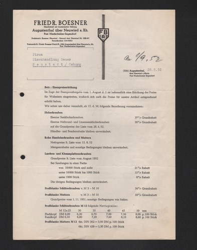 Augustenthal brief 1952 - augustenthal,,