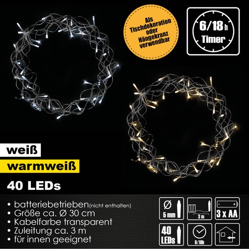Led metallkranz cm - metallkranz, 30